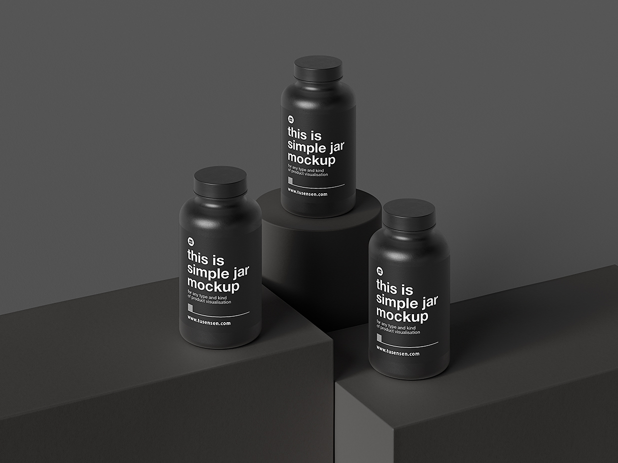 塑料瓶药瓶保健品瓶包装样机mockup5组插图1