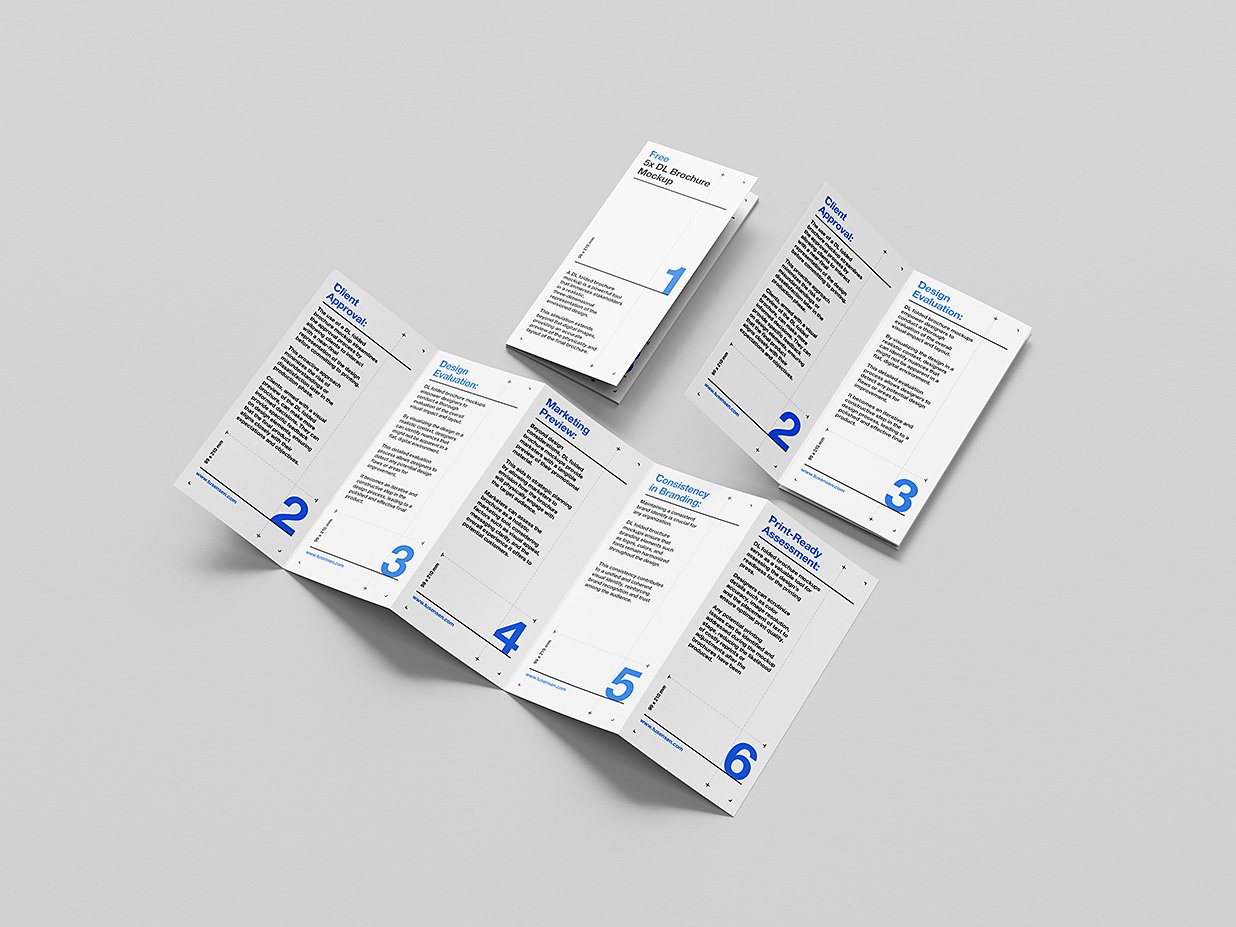 高质感折页五折页样机mockup5组插图1