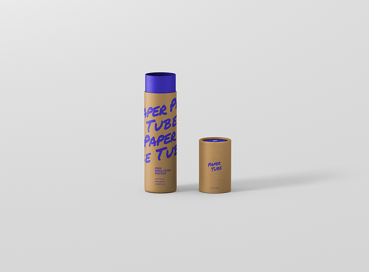 高质感小纸筒杯包装样机mockup8组插图1