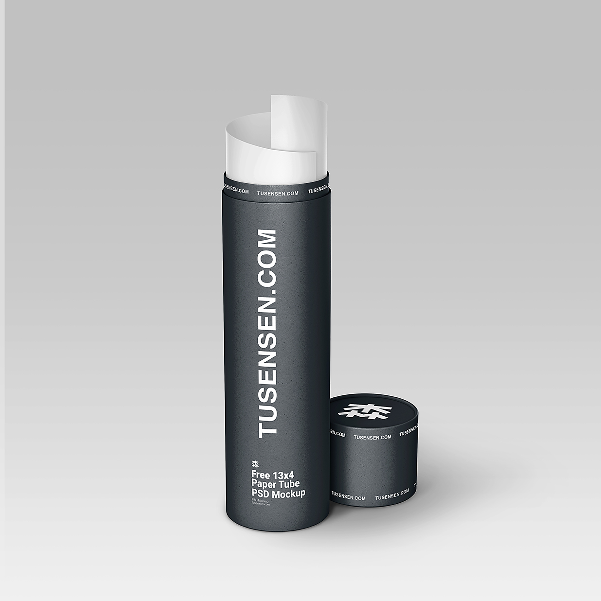 高质感长纸筒包装样机mockup3组插图1