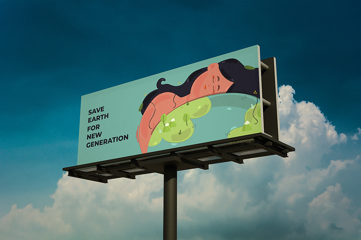 高质感户外高炮高速公路广告牌样机mockup7组插图1