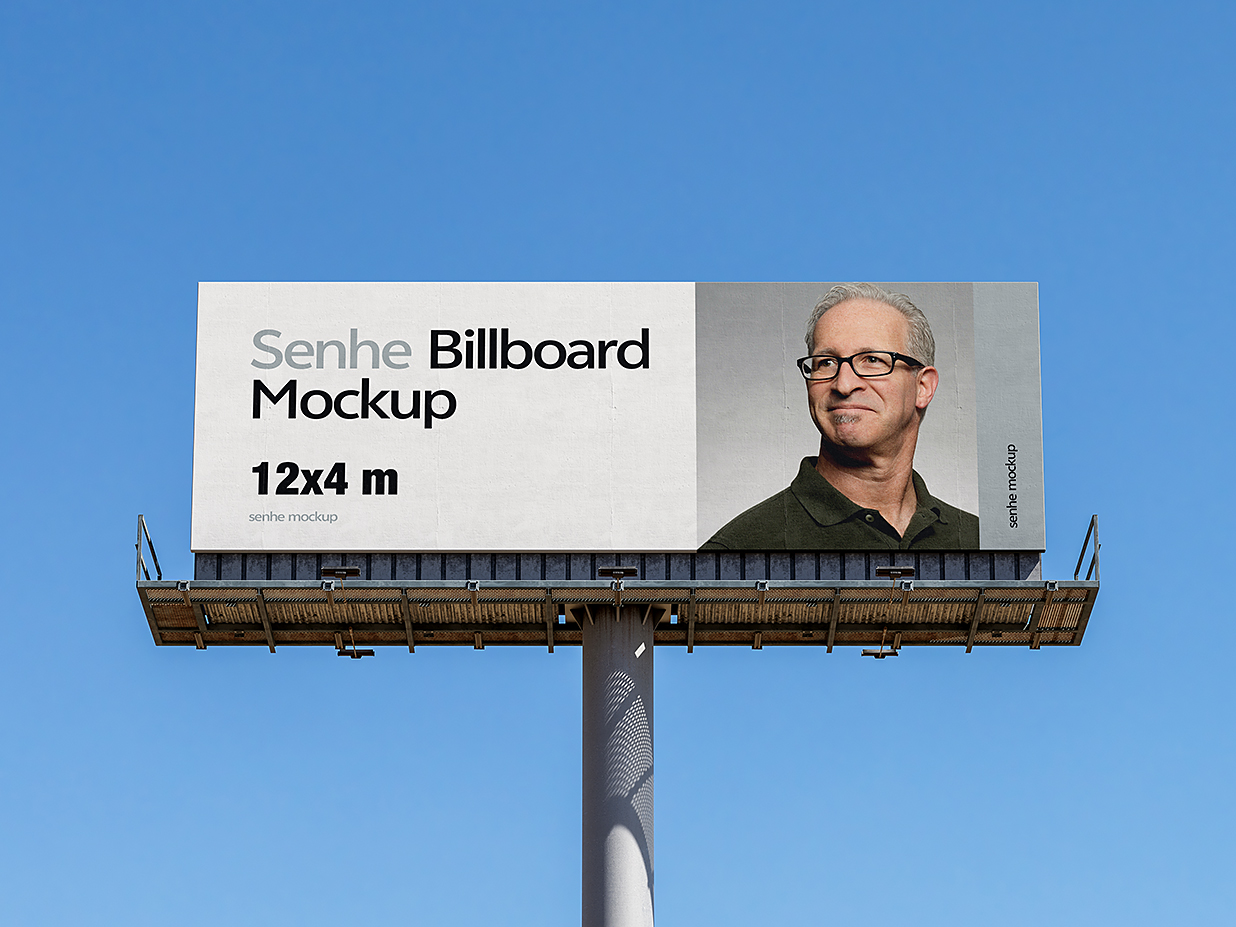 高质感户外高炮高速公路广告牌样机mockup3组插图1