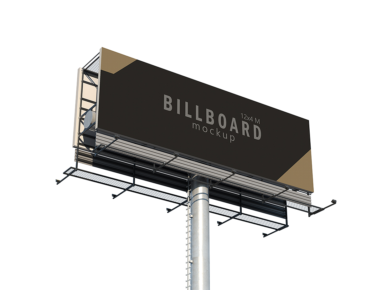 户外高炮高速公路广告牌样机mockup3组插图1