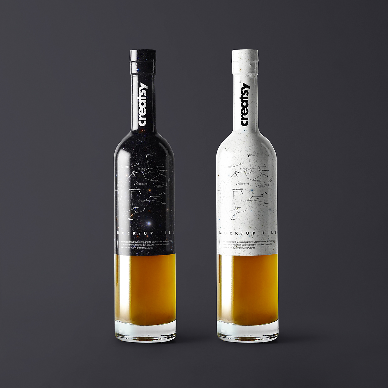 橄榄油瓶酒瓶玻璃瓶包装样机mockup2组插图1