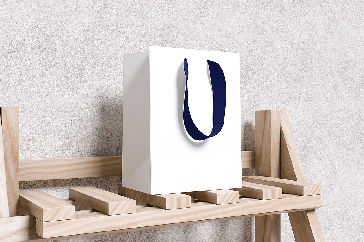 带场景的购物袋手提袋纸袋样机mockup4组插图1