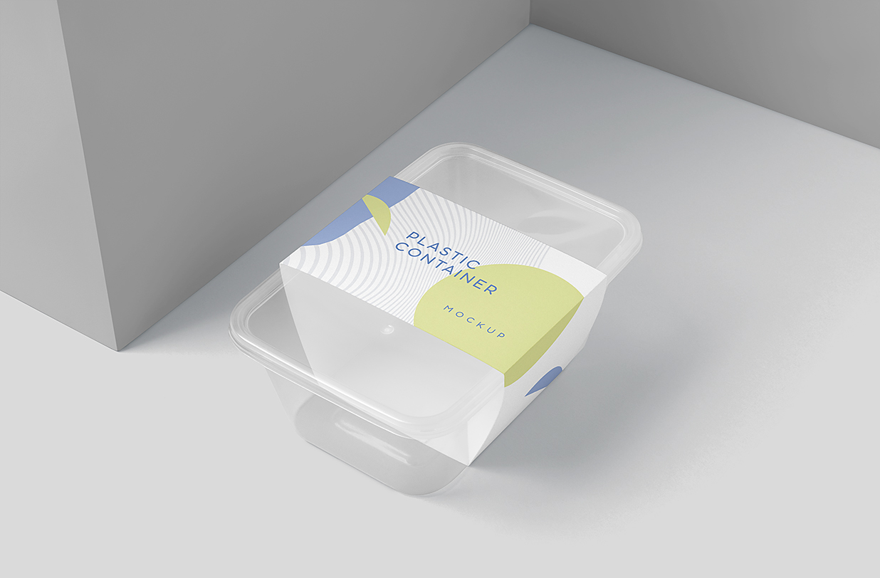 一次性透明塑料餐盒外卖打包盒样机mockup6组插图1