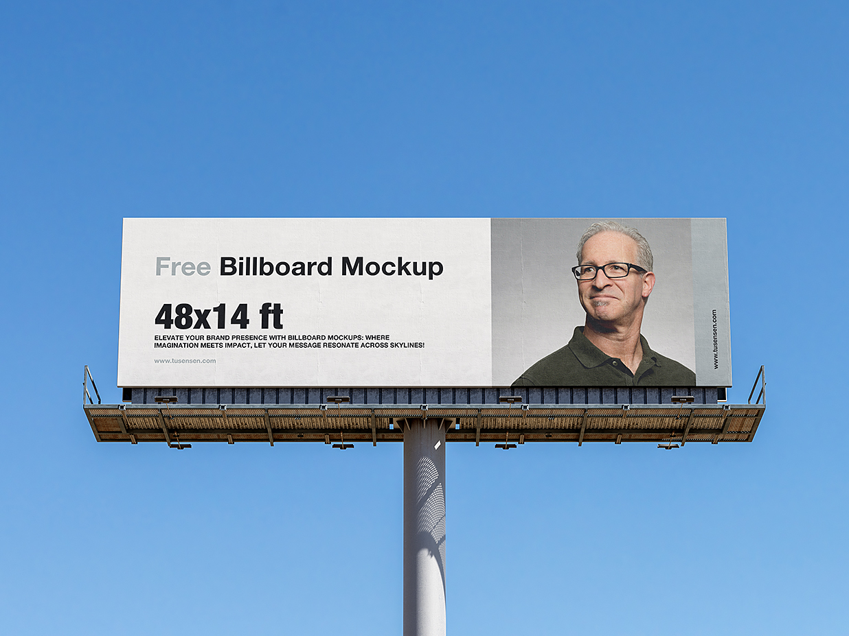 户外高速公路高炮广告牌样机mockup2组插图1