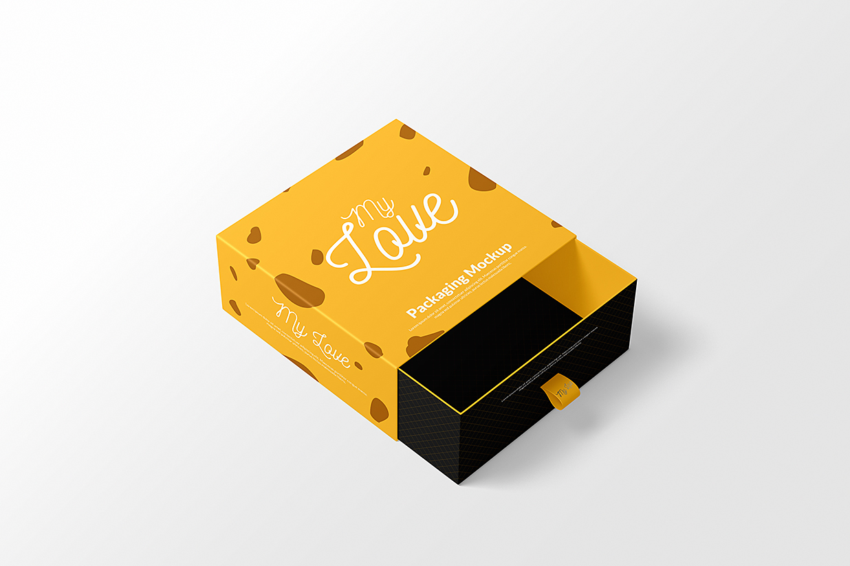 高质感抽拉盒包装盒礼品盒纸盒样机mockup6组插图1