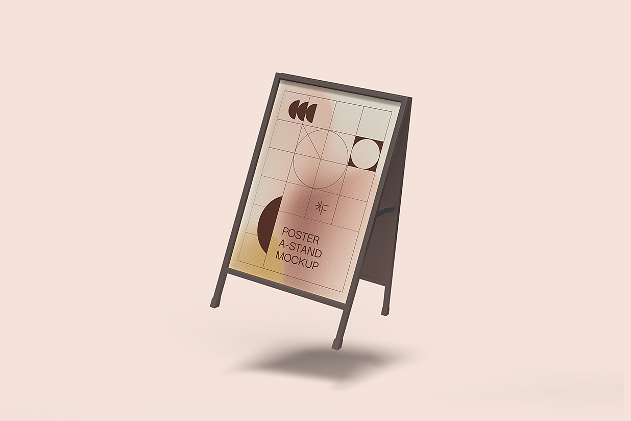 精致的水牌立牌样机mockup5组插图1