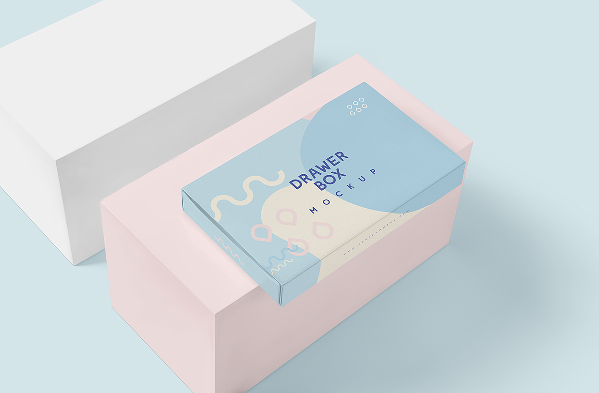 带场景的抽拉盒包装盒纸盒样机mockup6组插图1