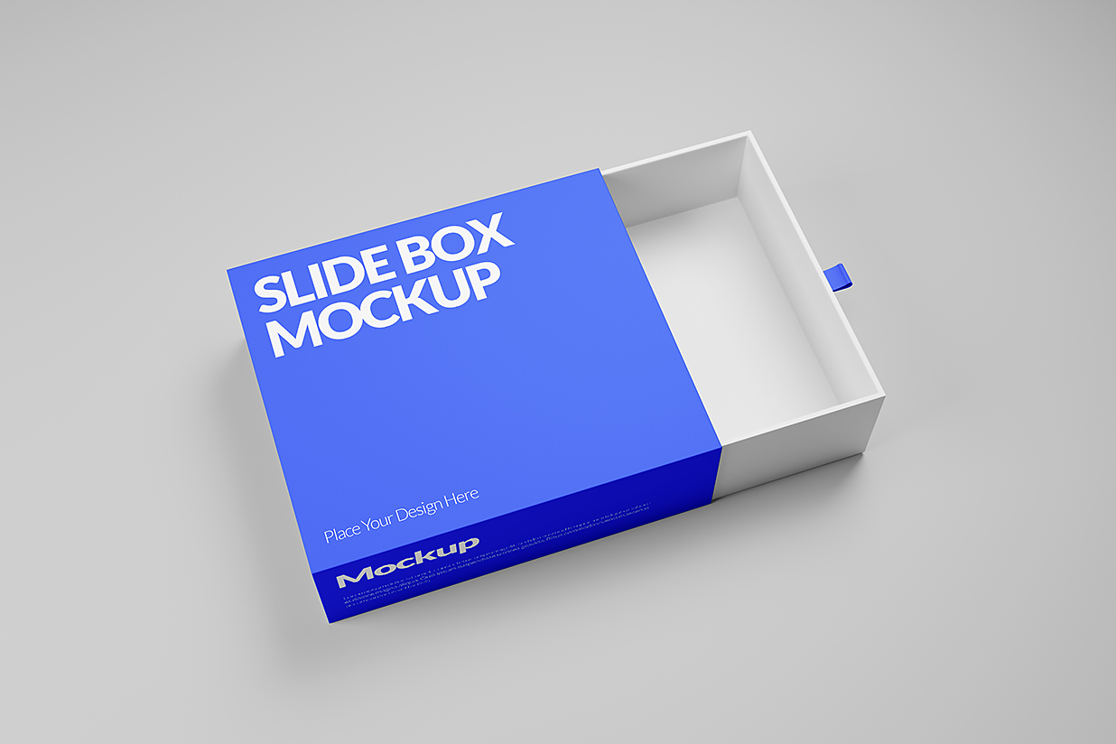 高质感抽拉盒包装盒纸盒样机mockup3组插图1