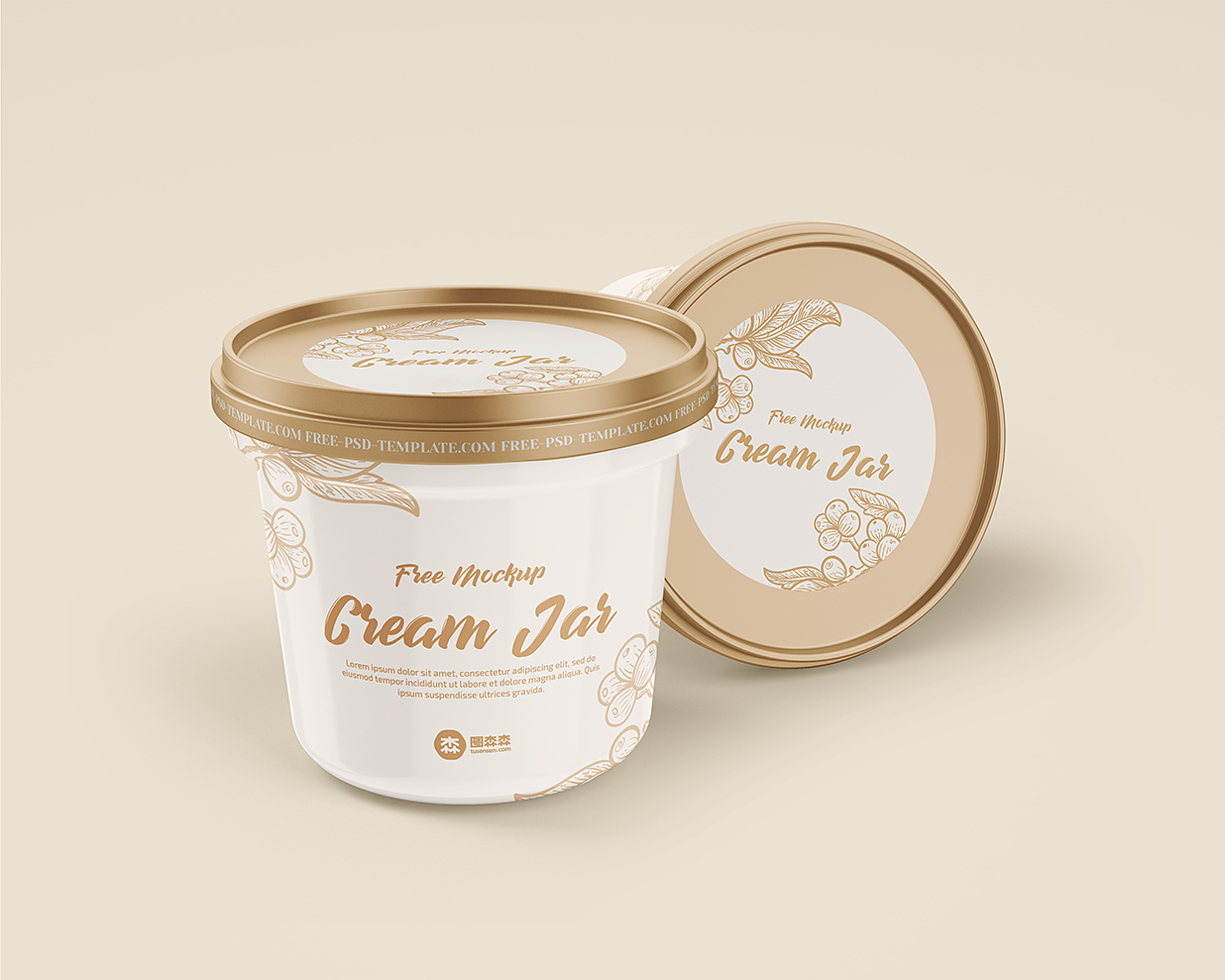 圆柱冰淇淋杯包装样机mockup2组插图1