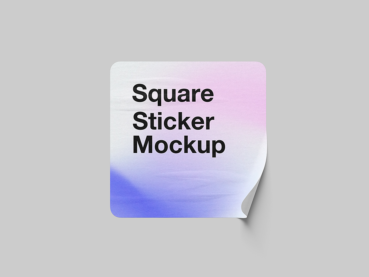 矩形可撕贴纸样机mockup5组插图1