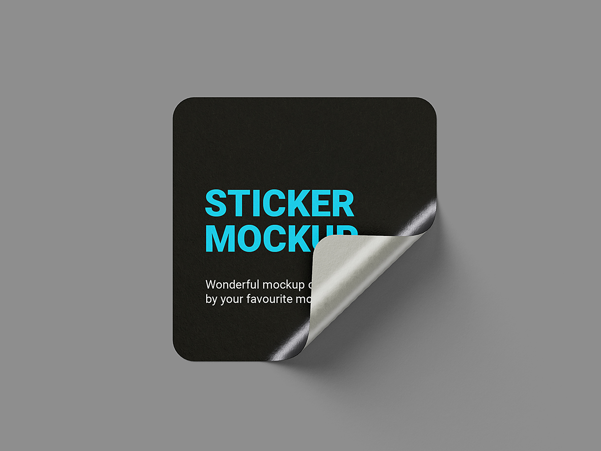 矩形可撕贴纸样机mockup6组插图1