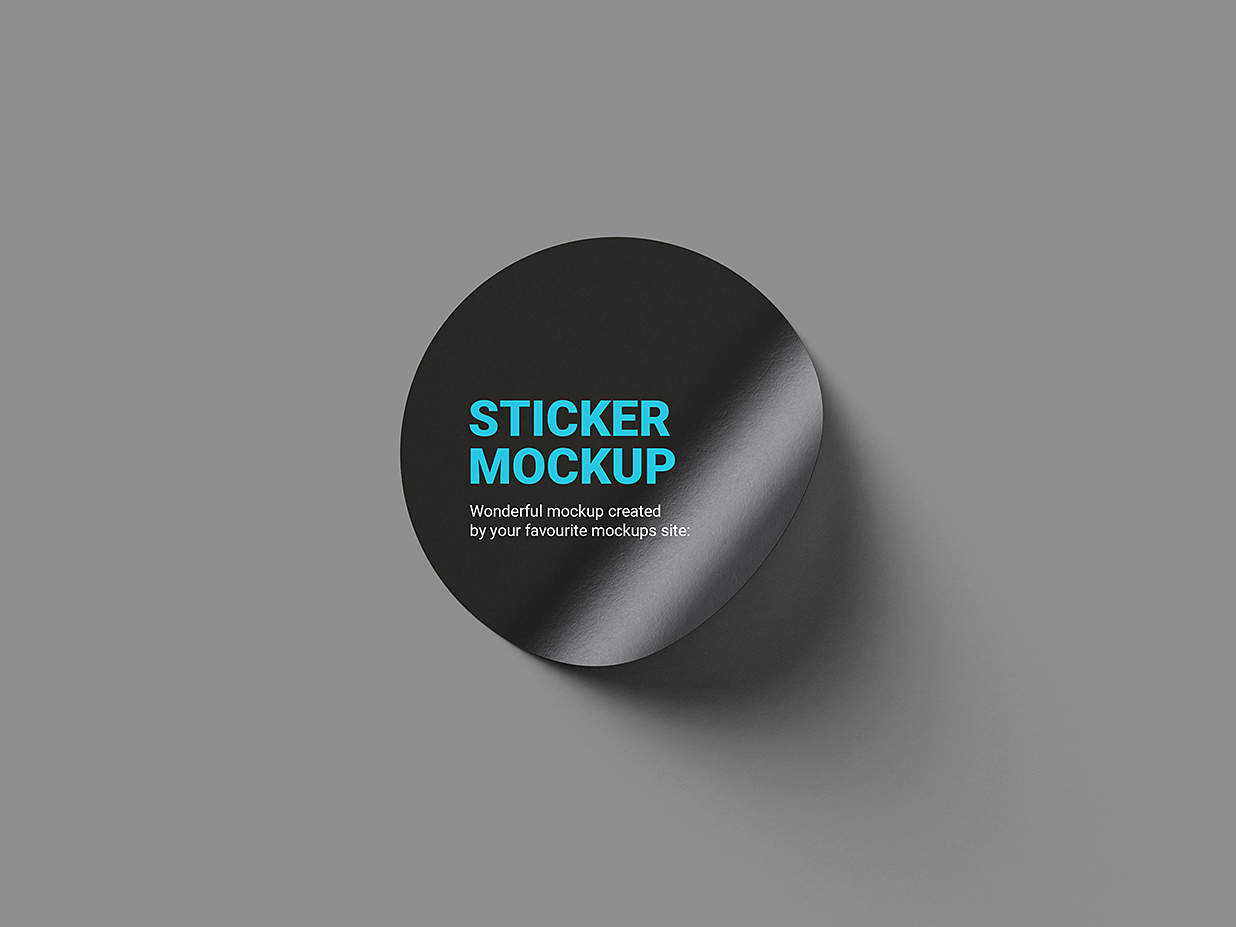 圆形可撕贴纸样机mockup6组插图1