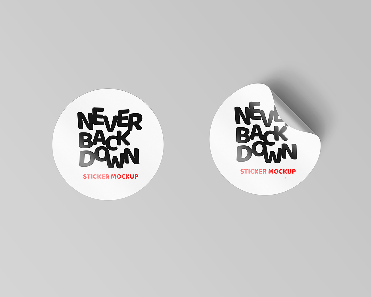 圆形和矩形可撕贴纸样机mockup2组插图1