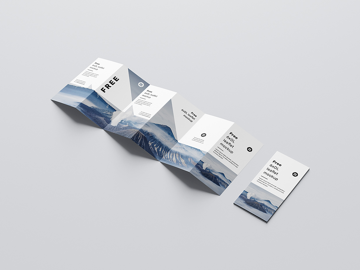 高质感六折页宣传册样机mockup4组插图1