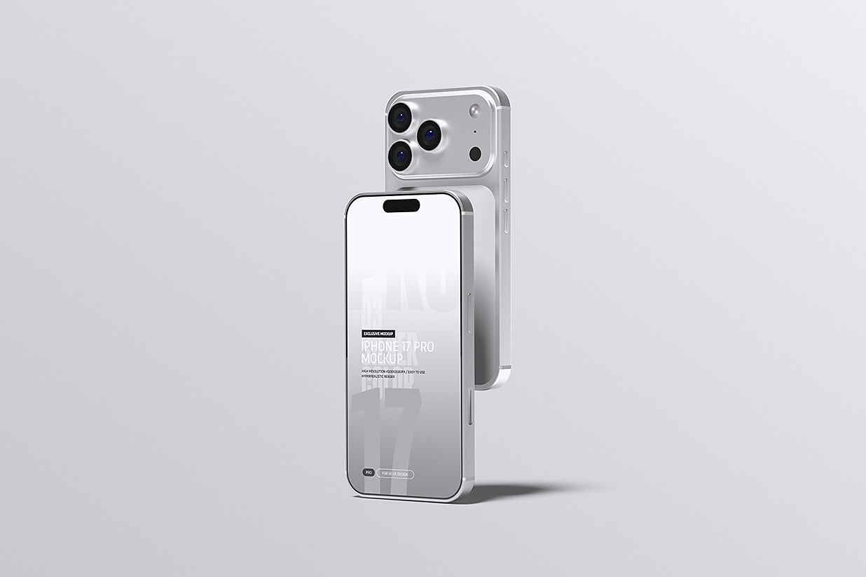 精致的iPhone 17 Pro苹果手机样机mockup4组插图1
