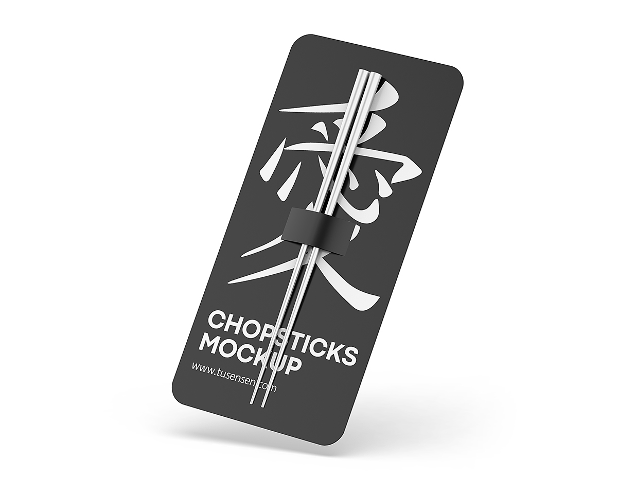 高质感金属筷子包装样机mockup2组插图1