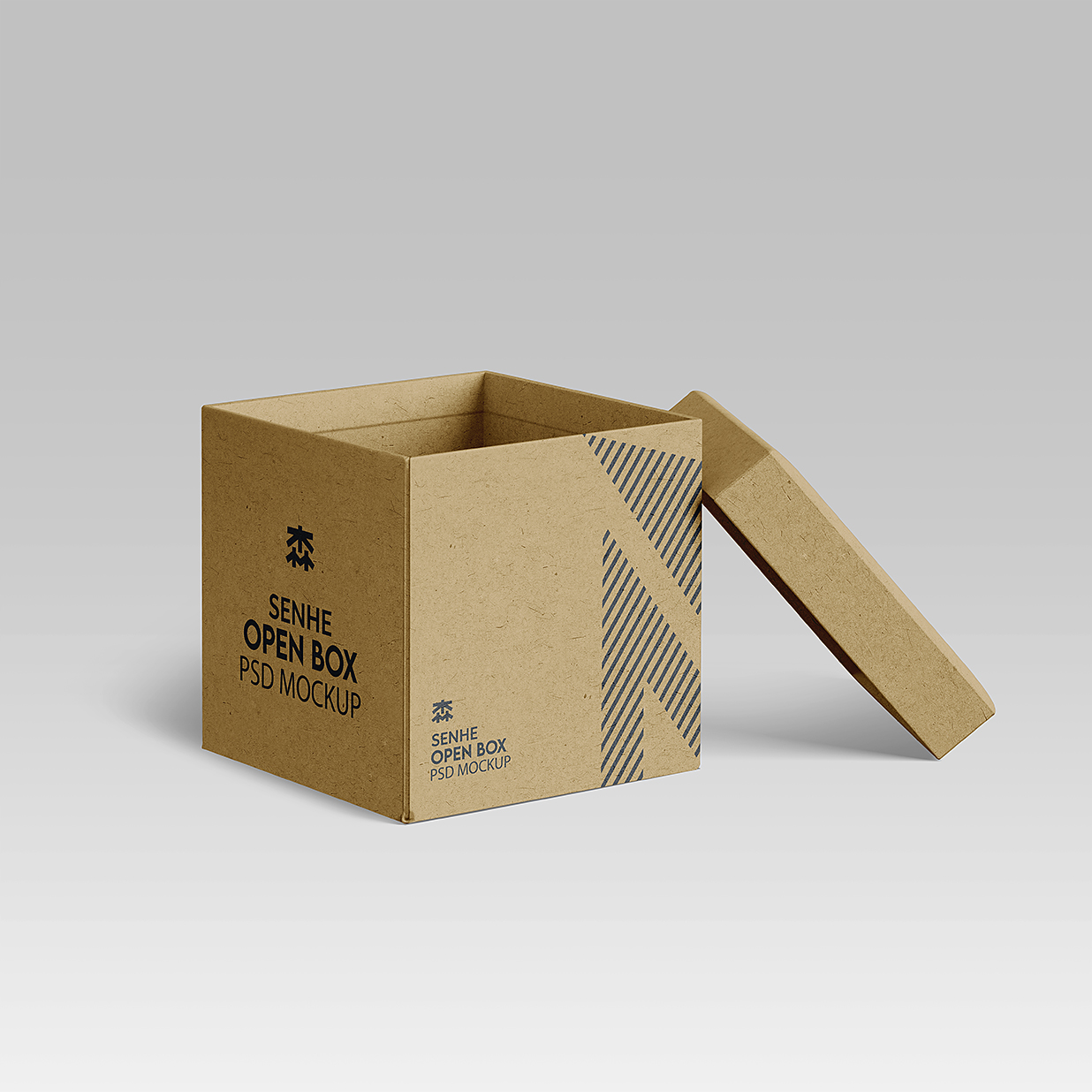 牛皮纸天地盖礼品盒纸盒纸箱包装样机mockup3组插图1