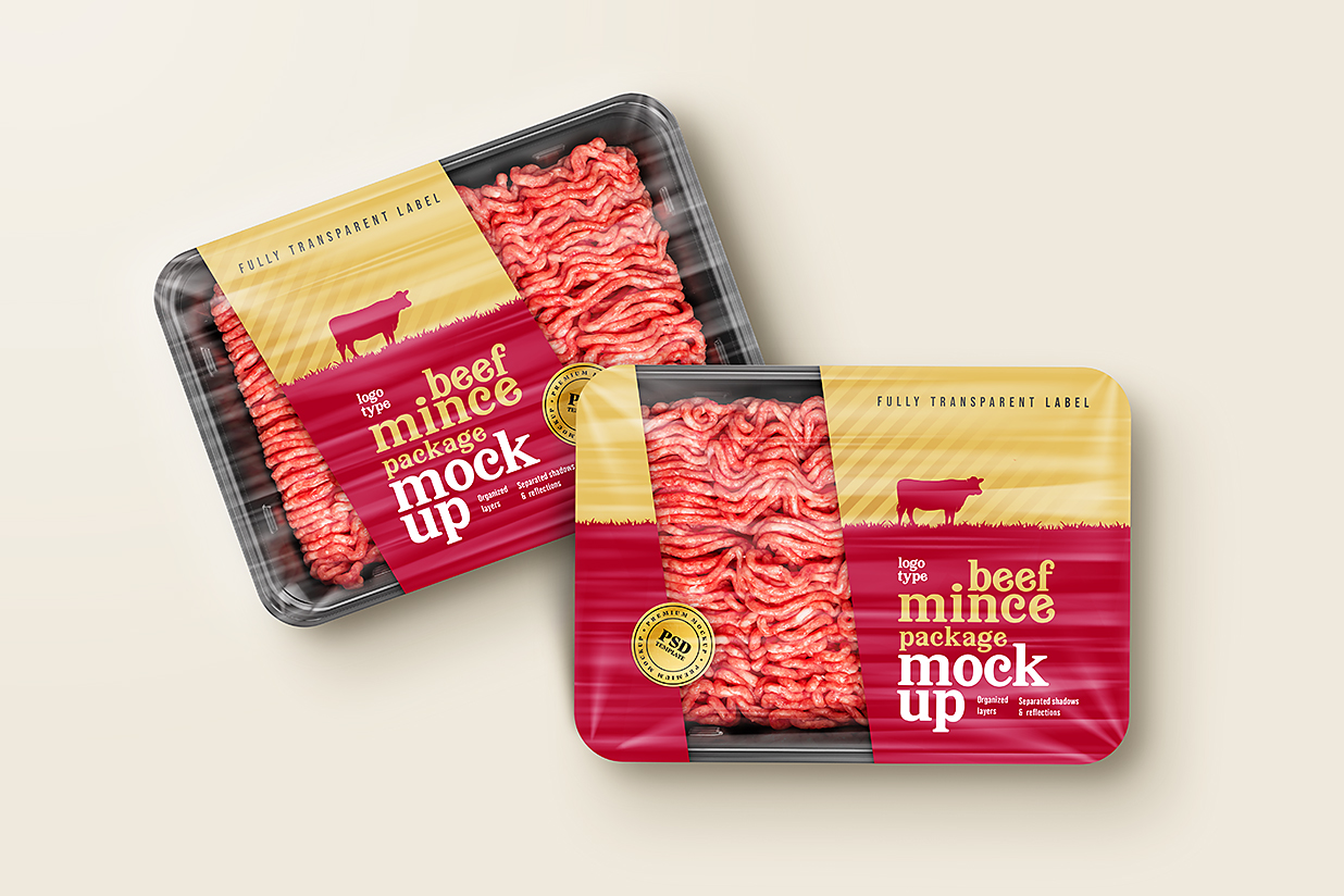 牛肉馅食品包装样机mockup2组插图1