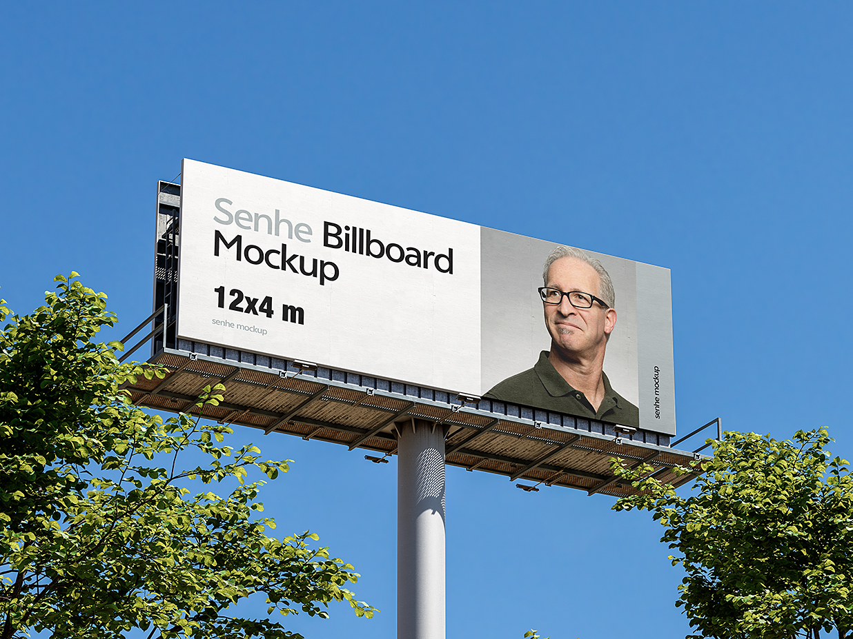 高质感户外高炮高速公路广告牌样机mockup3组插图2