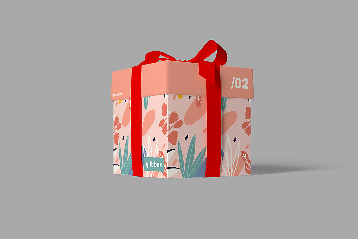 天地盖礼品盒礼物盒礼盒纸盒包装样机mockup3组插图2