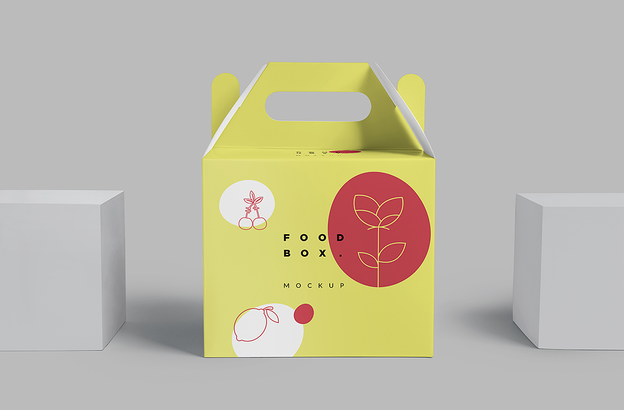 山顶盒打包盒外卖手提纸盒包装样机5组插图2