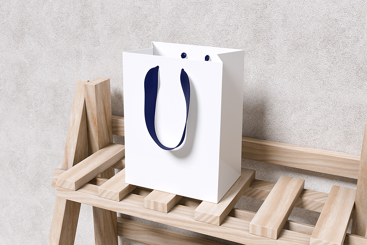 带场景的购物袋手提袋纸袋样机mockup4组插图2