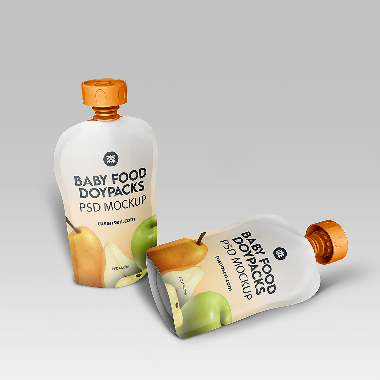 高质感吸嘴袋自立袋包装样机mockup3组插图2