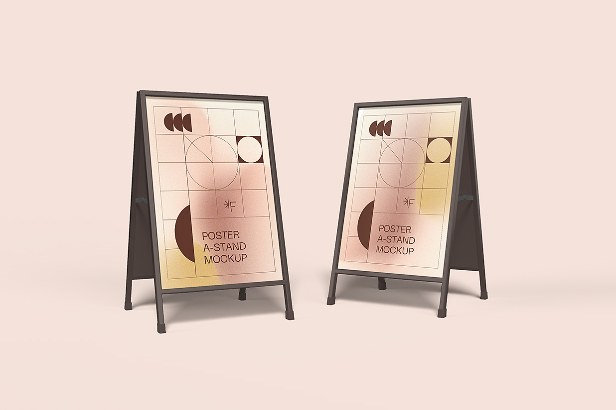 精致的水牌立牌样机mockup5组插图2