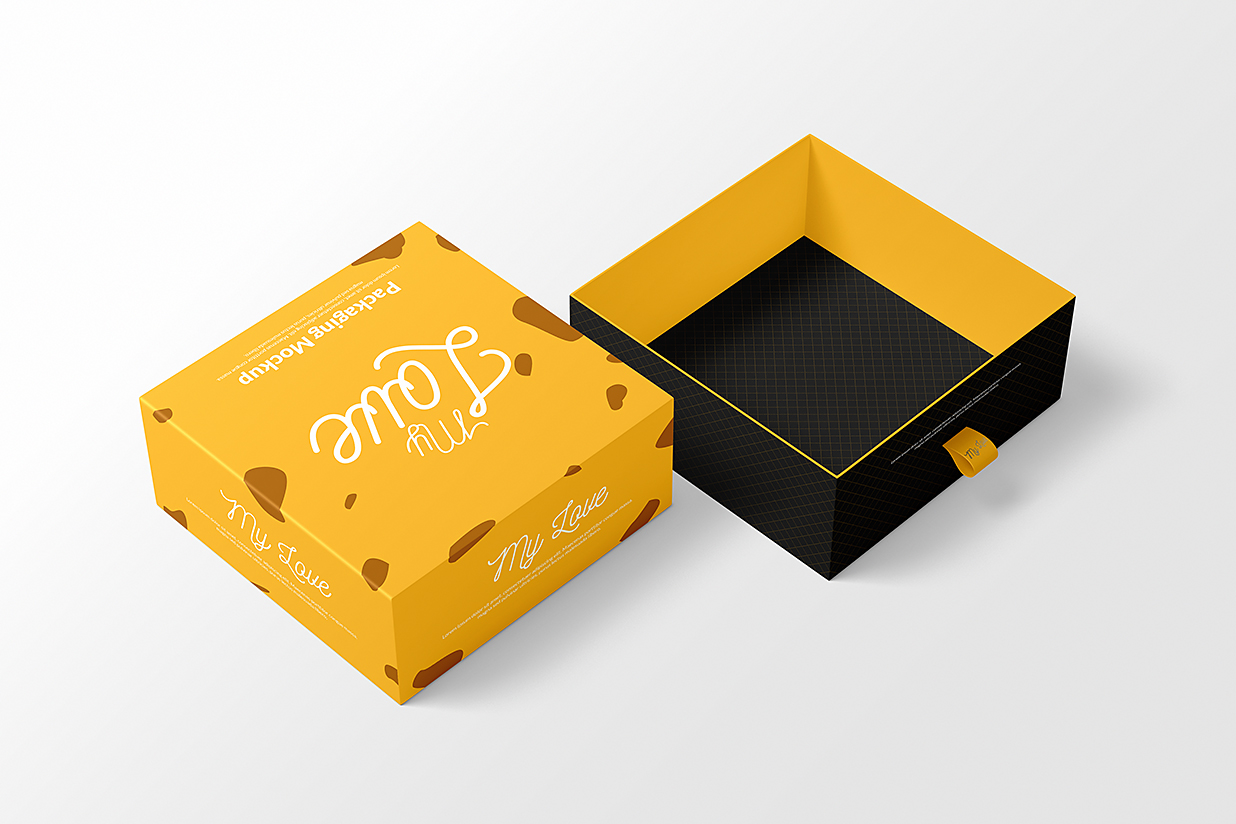 高质感抽拉盒包装盒礼品盒纸盒样机mockup6组插图2