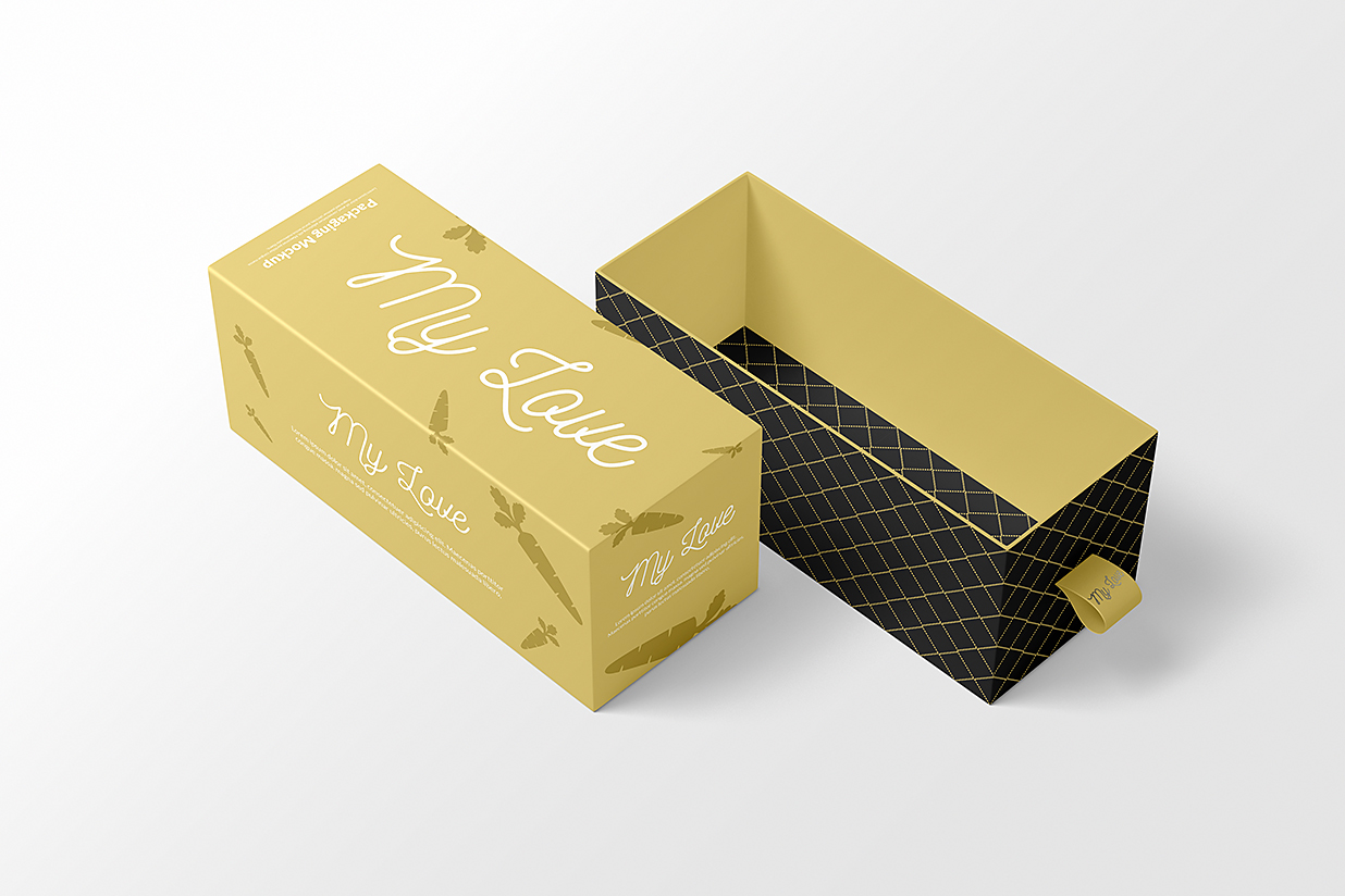 高质感抽拉盒礼品盒包装盒纸盒样机mockup6组插图2