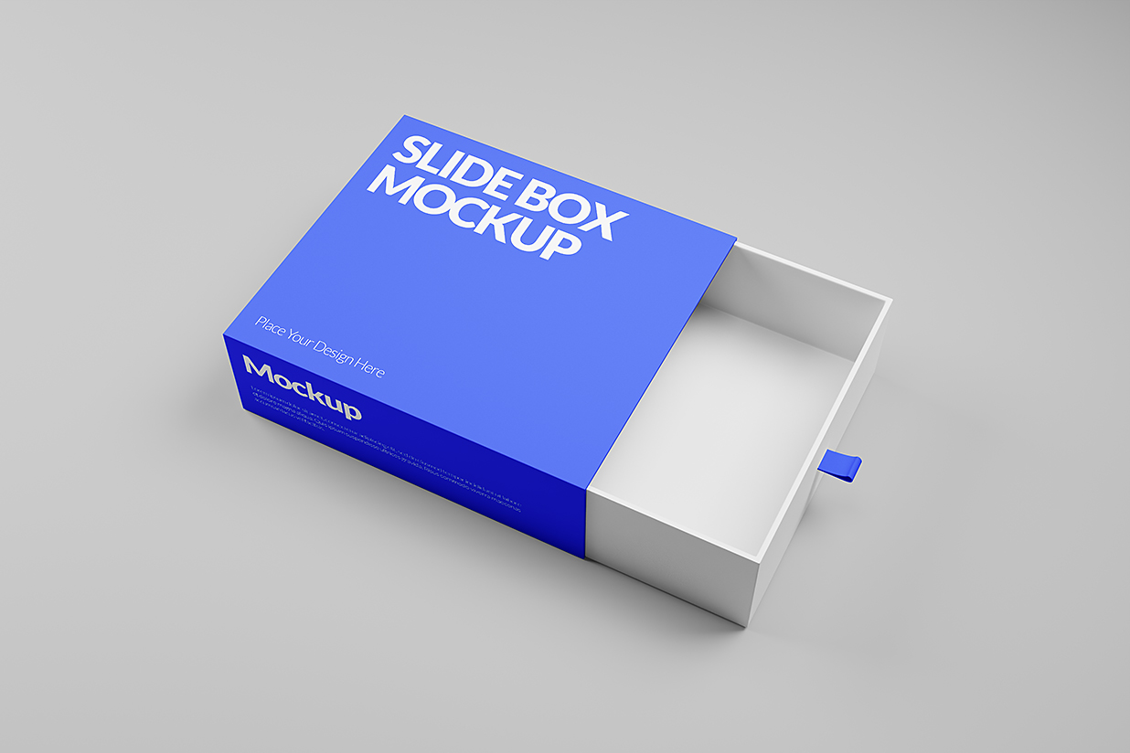 高质感抽拉盒包装盒纸盒样机mockup3组插图2