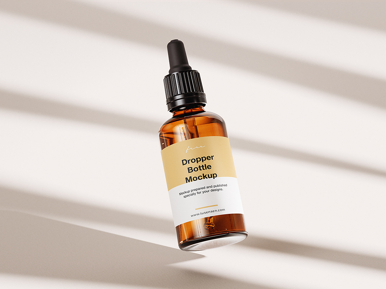 带场景的滴管瓶精华精油瓶样机mockup4组插图2