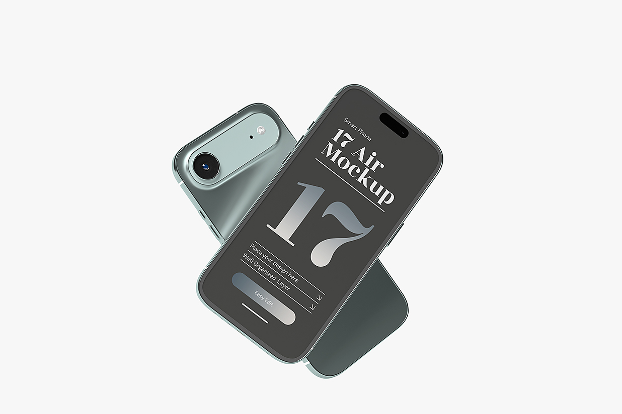 高质感iPhone 17 Air苹果手机样机mockup4组插图2