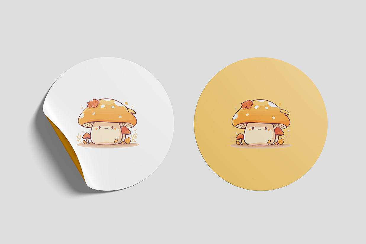 圆形可撕贴纸样机mockup3组插图2