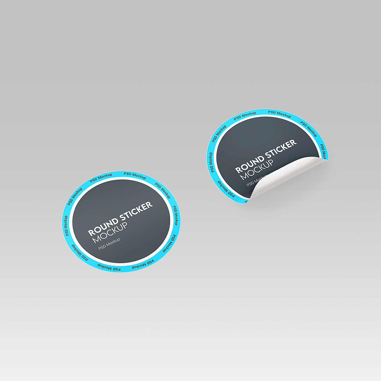 圆形可撕贴纸样机mockup3组插图2