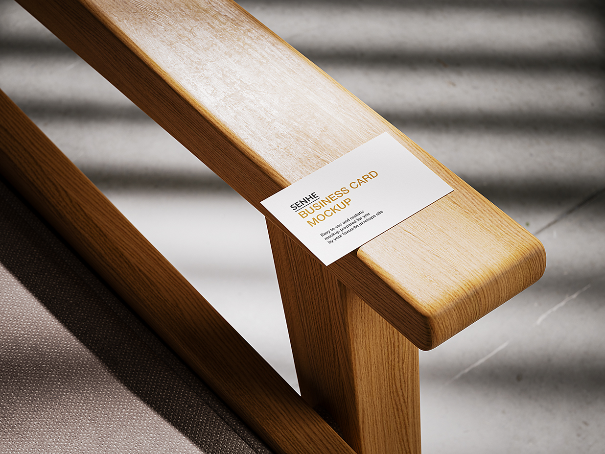 放在椅子上的质感名片样机mockup4组插图2