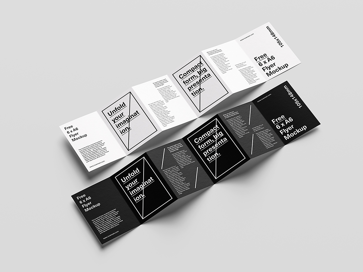 优雅的六折页宣传册样机mockup5组插图2