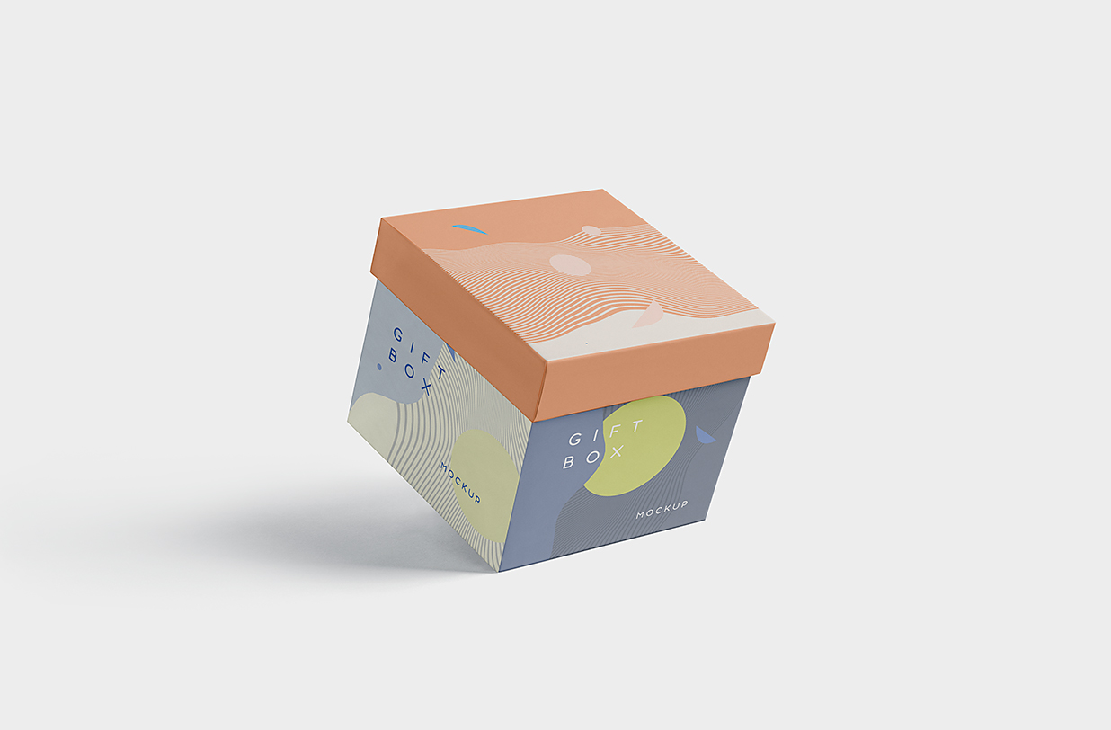 天地盖礼盒礼品盒纸盒包装盒样机mockup5组插图2