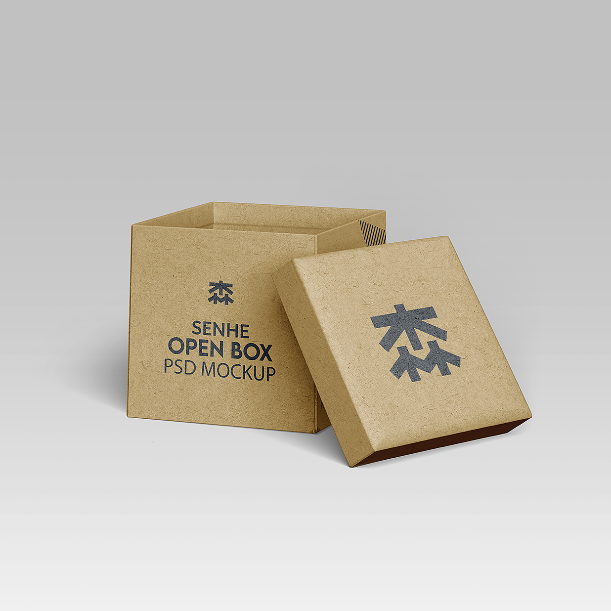 牛皮纸天地盖礼品盒纸盒纸箱包装样机mockup3组插图2