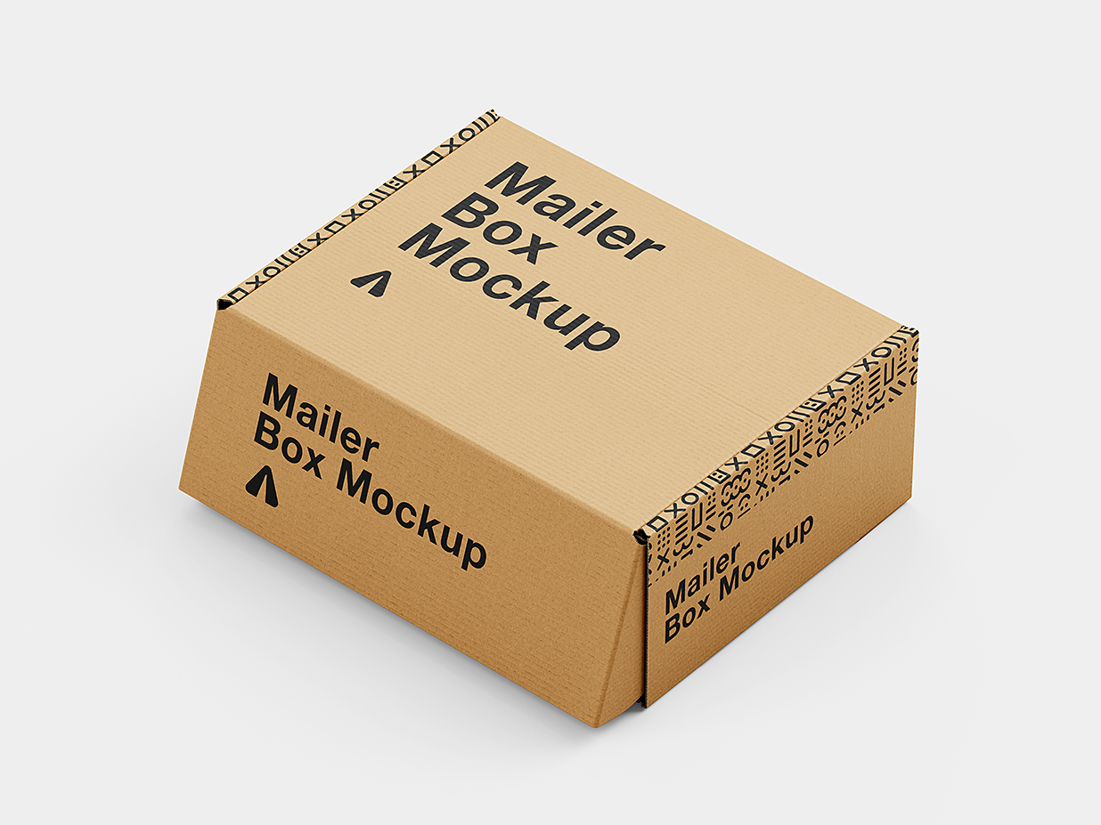 高质感飞机盒纸箱快递盒快递箱包装样机mockup4组插图2