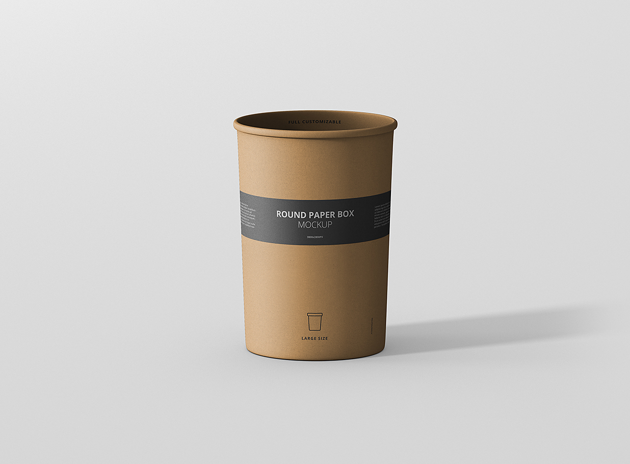 圆形牛皮纸纸筒杯包装盒样机mockup8组插图2