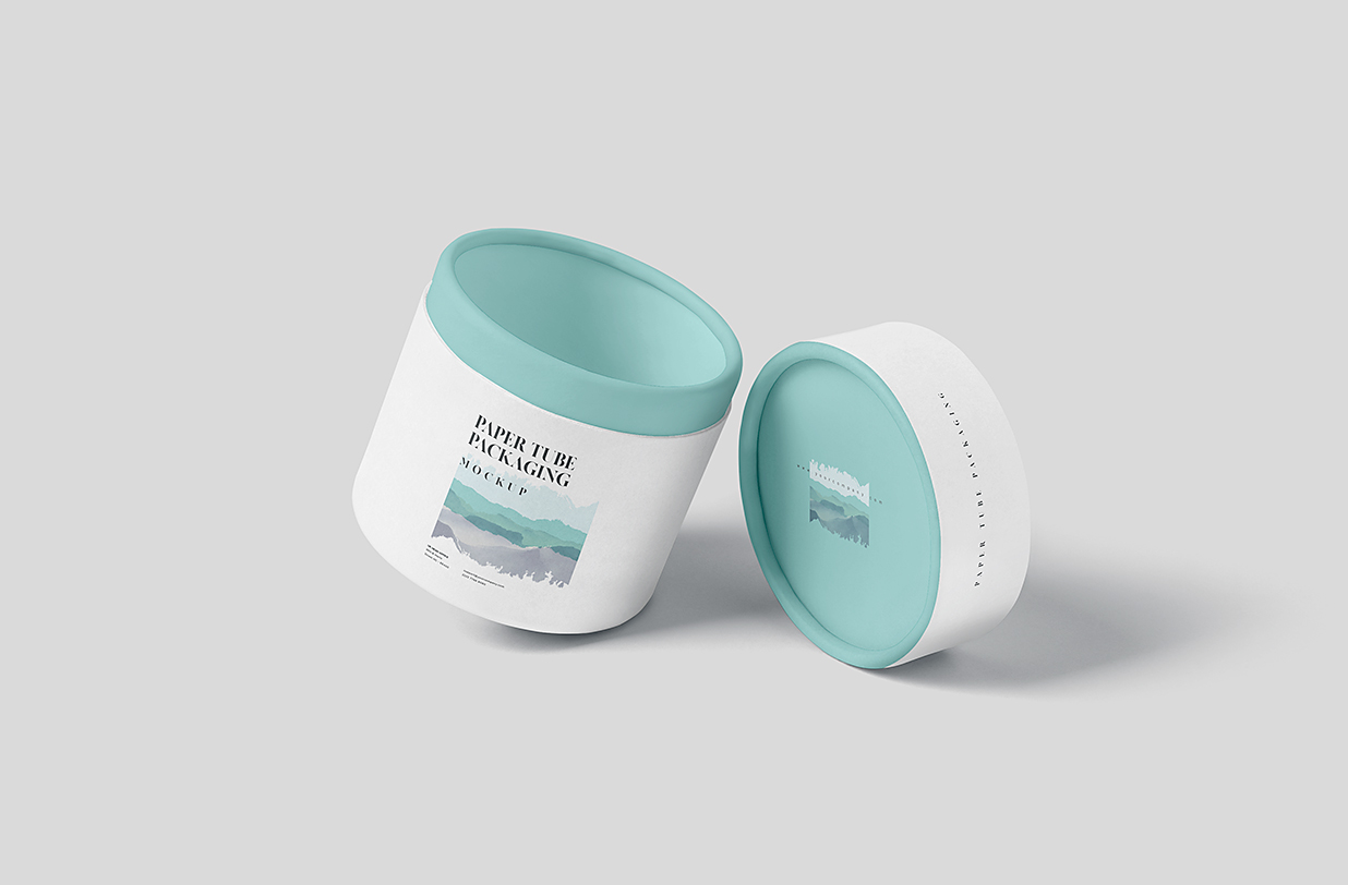 精致的小纸筒杯包装样机mockup5组插图2