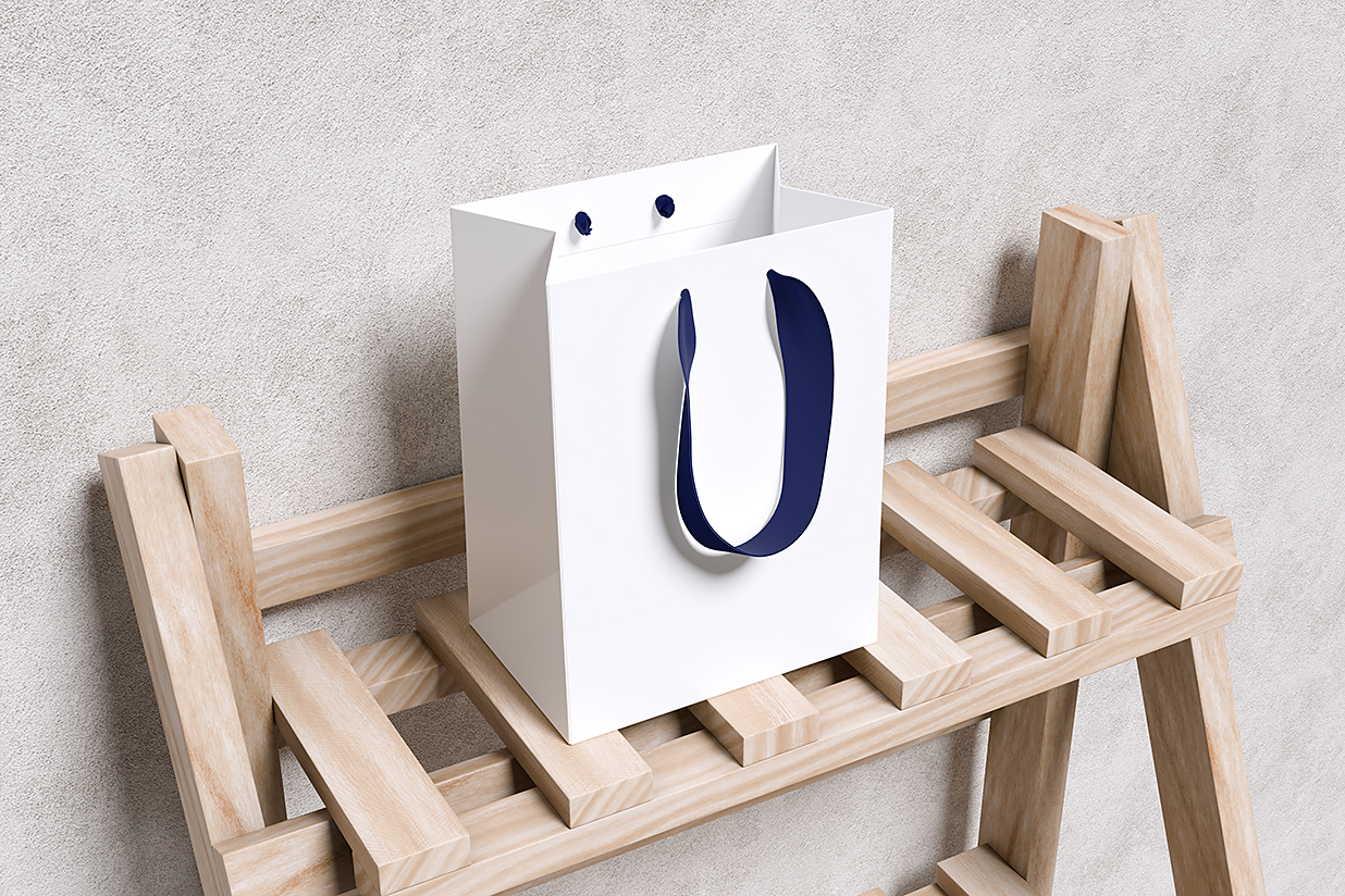 带场景的购物袋手提袋纸袋样机mockup4组插图3