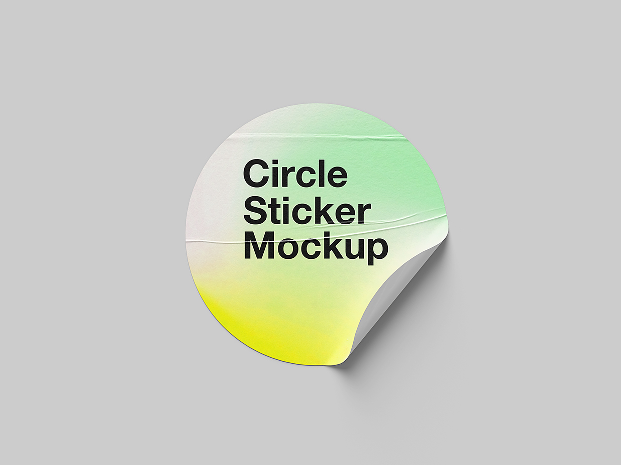 高质感圆形可撕贴纸样机mockup5组插图3