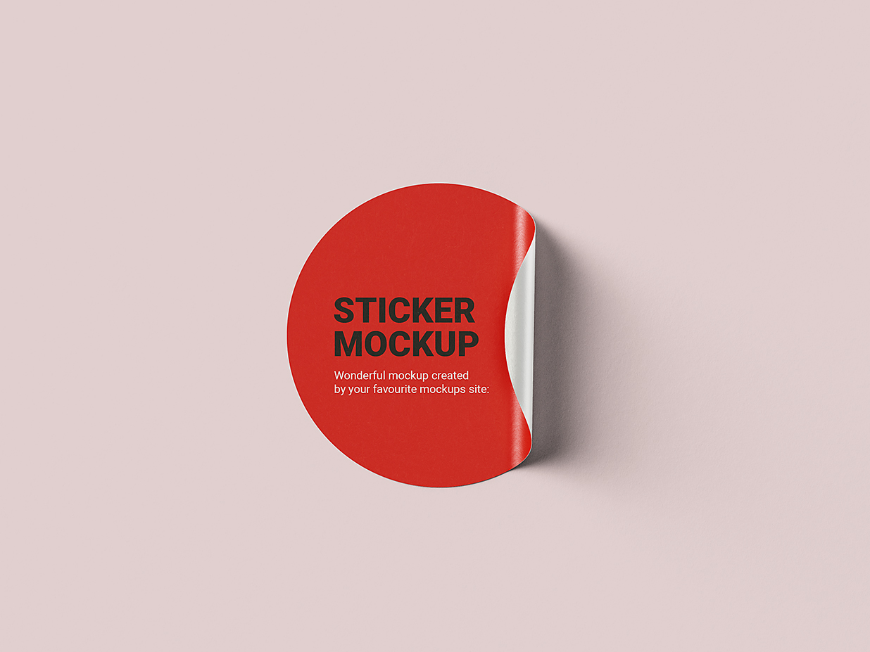 圆形可撕贴纸样机mockup6组插图3