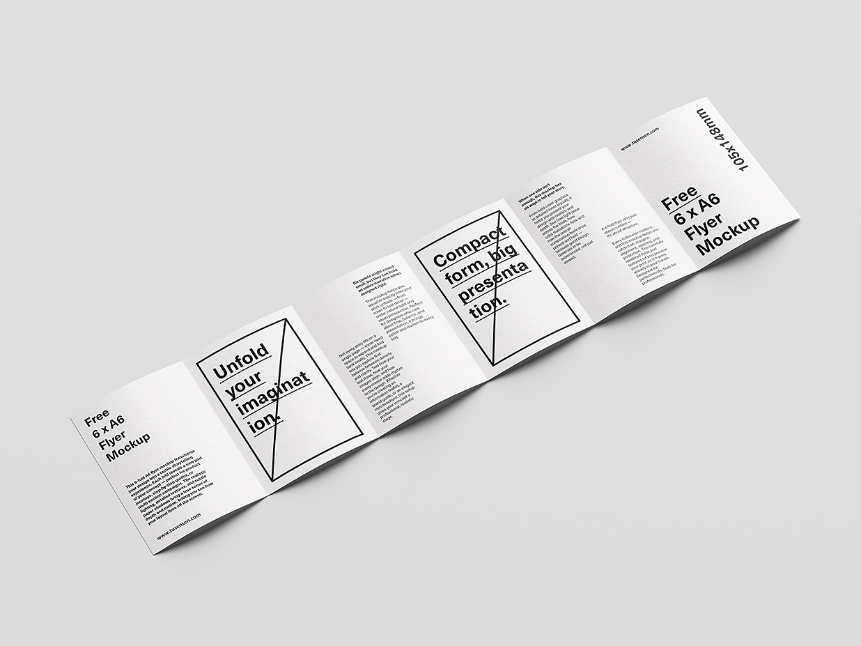 优雅的六折页宣传册样机mockup5组插图3