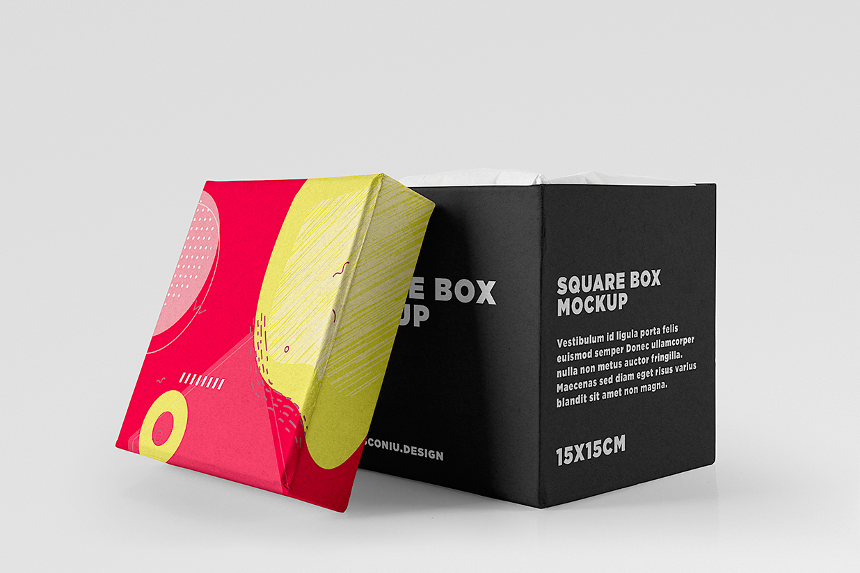 方形天地盖纸盒礼盒包装盒样机mockup4组插图3